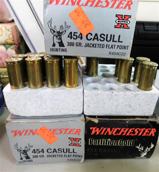 28 Count 454 Casull Bullets and 15 Casings
