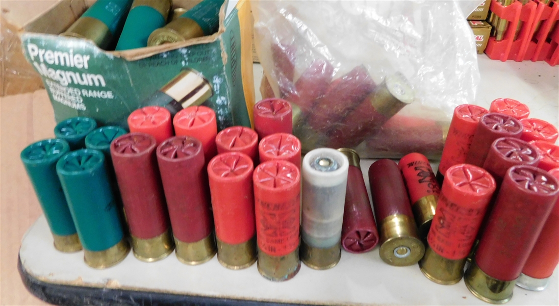 Mixed Lot of 12 Gauge Shotgun Shells including Mostly Full Box of Premier Magnum BB, Winchester 00B, and Others 