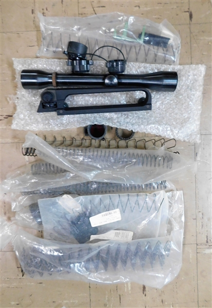 Lot of Misc. Gun Parts, Springs, Weaver Scope, and Scope Mount
