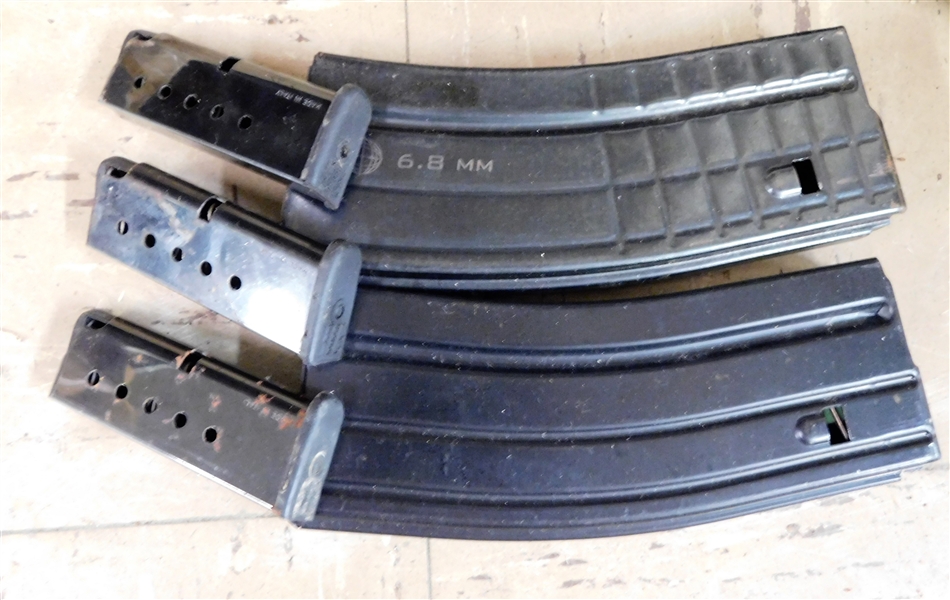 3 KelTec Magazines and 2 Other Rifle Magazines including 6.8mm Magpul