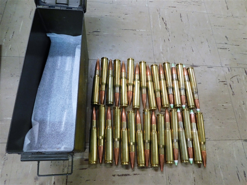 32 Rounds of  .50 Cal BMG - 9 EXPLOSIVE TIPS With Green Tips