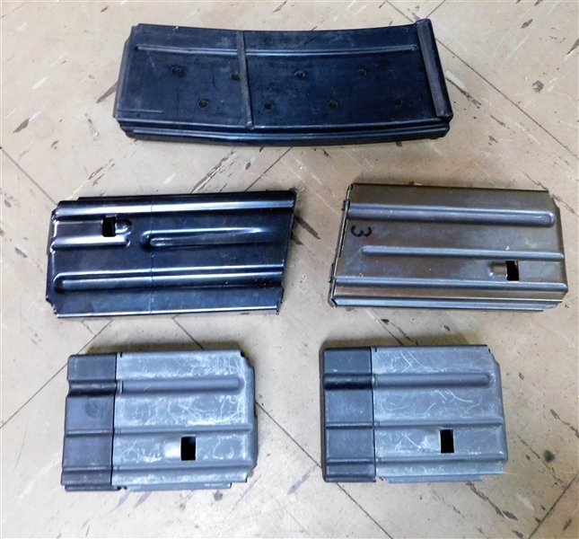 5 Rifle Magazines including 2 Colt, Orlite Eng, Colt AR-15, and Other