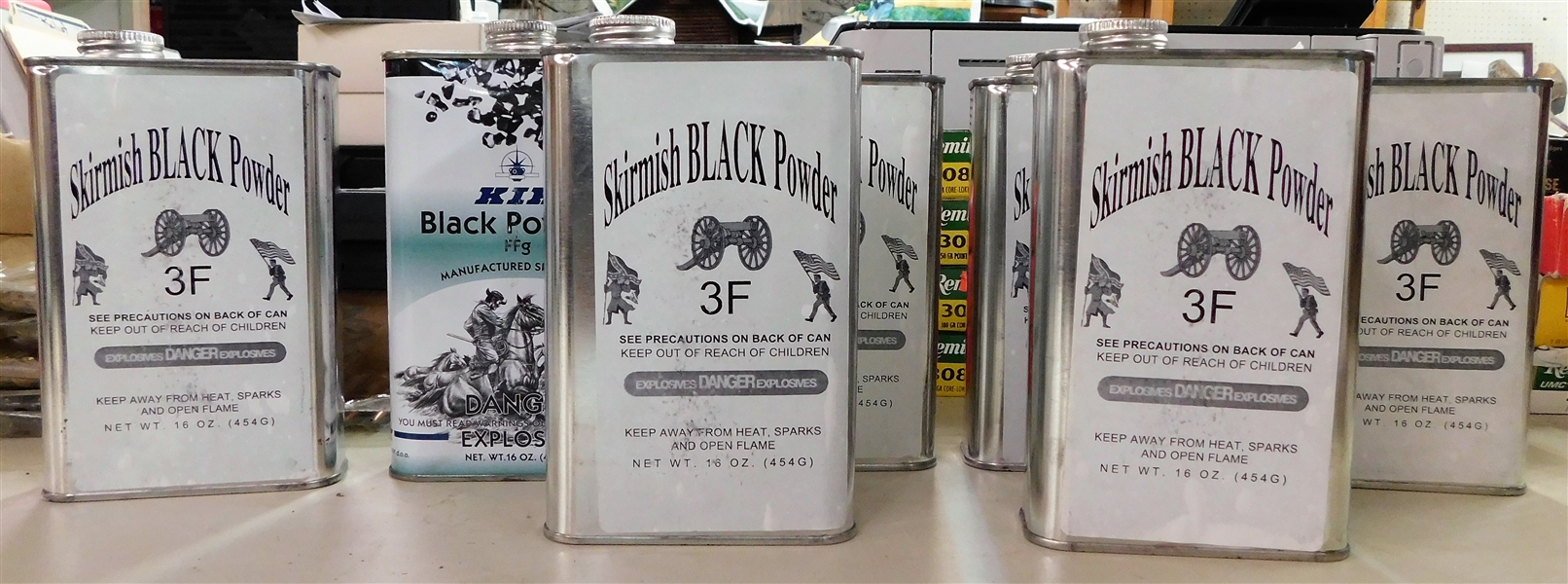 7 New Cans of Skirmish Black Powder - 3F