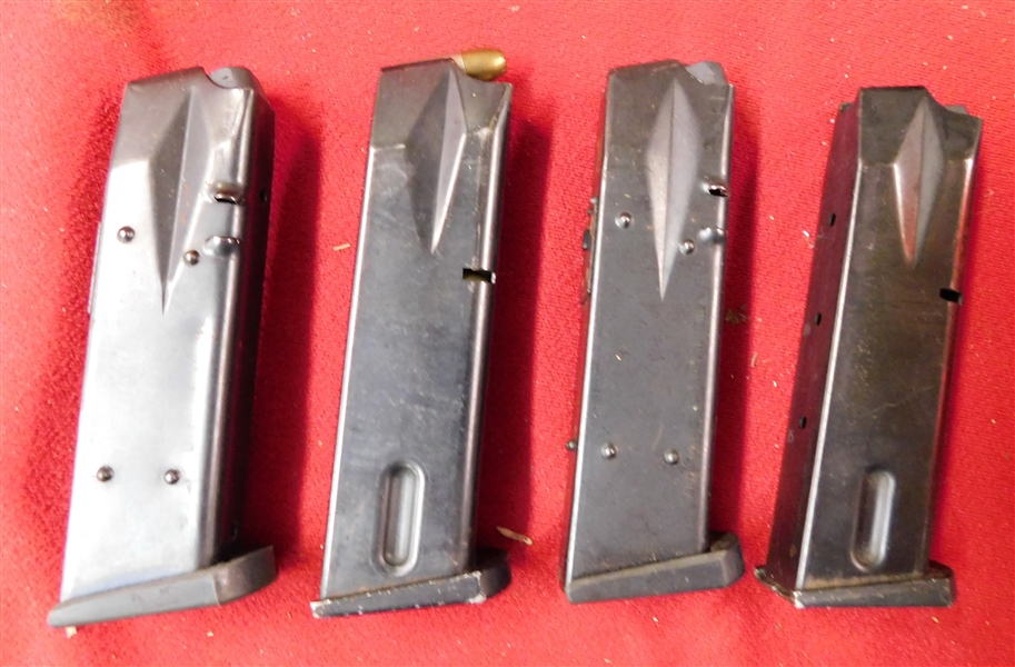 4 Clips 1 Marked PB Cal 9, 1 Loaded with 9mm Luger, and 2 Unknown Size