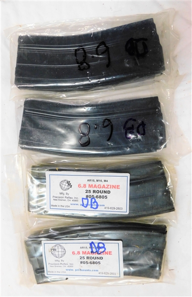 4 New in Package 6.8 Magazines - 25 Round