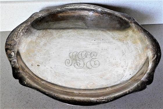 Wallace Sterling Silver "Antique" F.A. Knowlton Footed Bowl 11 1/2" diameter 3" high - Monogramed - 952.8 Grams