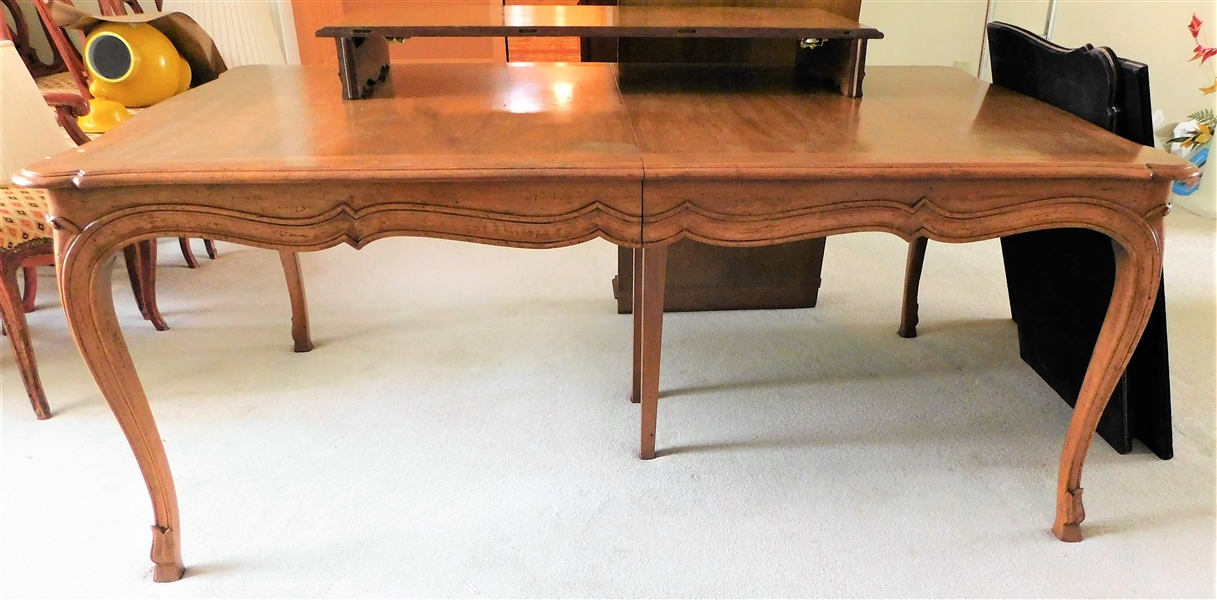French Provincial Style Dining Table with 2 Extra Leaves - 29 1/2" Tall 72" by 44"