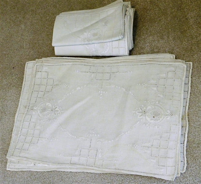 Set of 12 Fine Linen Napkins and Placemats and Table Runner