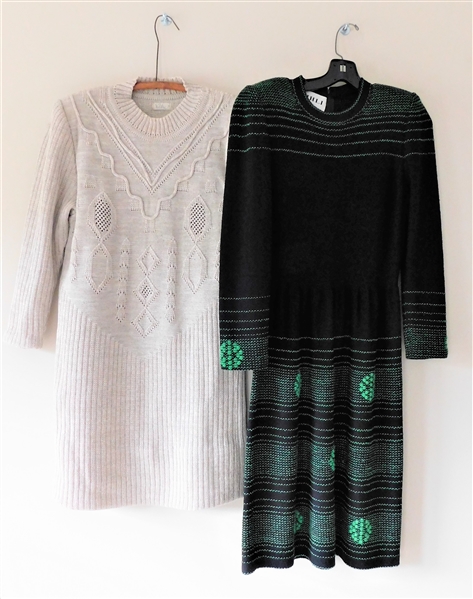Lihli New York Black and Green Sweater Dress and Voltri Sweater Dress