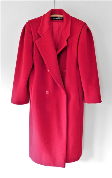 Reflections Red Wool Overcoat - Size 8