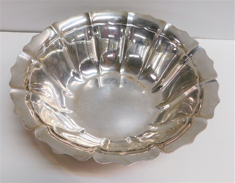 Reed & Barton Sterling Silver 9 1/2" Bowl - Fluted Sides- # 1345 - Total Weight 479.5 Grams
