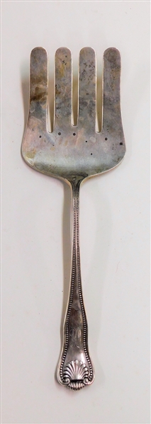 Sterling Silver Asparagus Server with Shell - 925/100 - Patented Bigelow Kennard & Co - K Monogram - 8 1/2" - 129.6