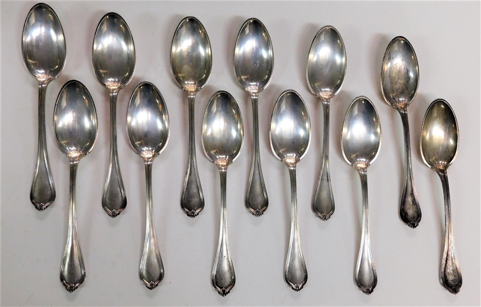 12 Sterling Silver "Paul Revere" Pattern Tea Spoons - 6" - 560 grams