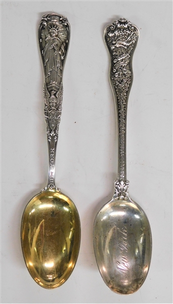 2 Tiffany & Co. Sterling Silver New York Souvenir Spoons - 6" - 76.2 Grams