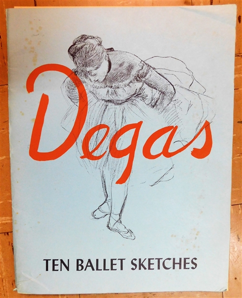 Paper Portfolio of Ten Ballet Sketches by Degas - Prints Measure 17" by 13" 
