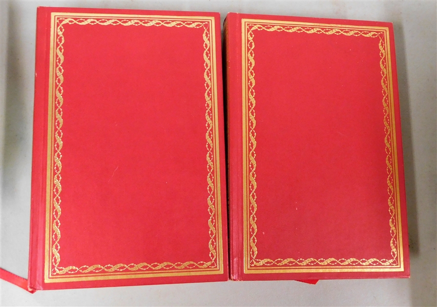 International Collectors Library Editions of James Herriot "All Creatures Great and Small" and "All Things Bright and Beautiful" - Red Leather Covers