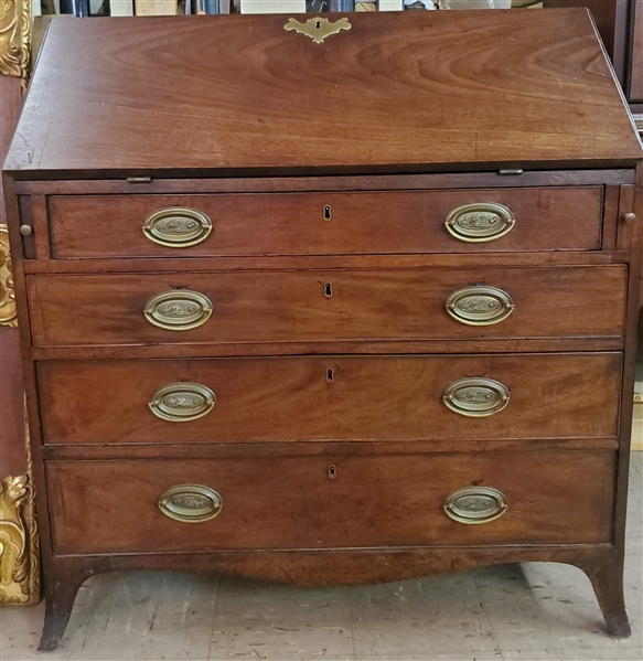 19th Century Walnut Hepplewhite Desk- Dovetailed Drawers