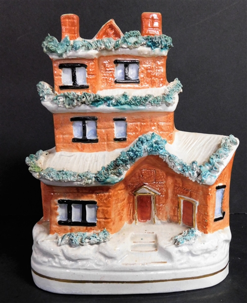 Staffordshire Porcelain 3 Story House - 6 3/4" tall 5 1/2" wide