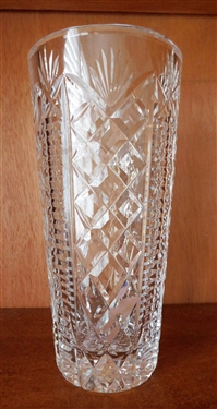 Signed Waterford Crystal Vase - 8" tall 