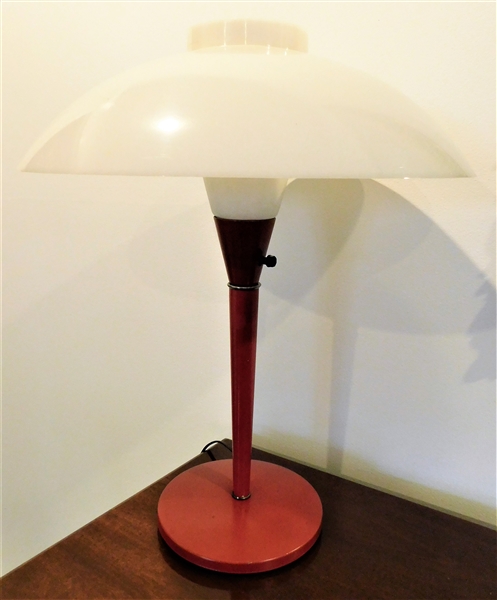 Unusual Plastic Umbrella Style Table Lamp - 21" - Has a crack in the top - see photos