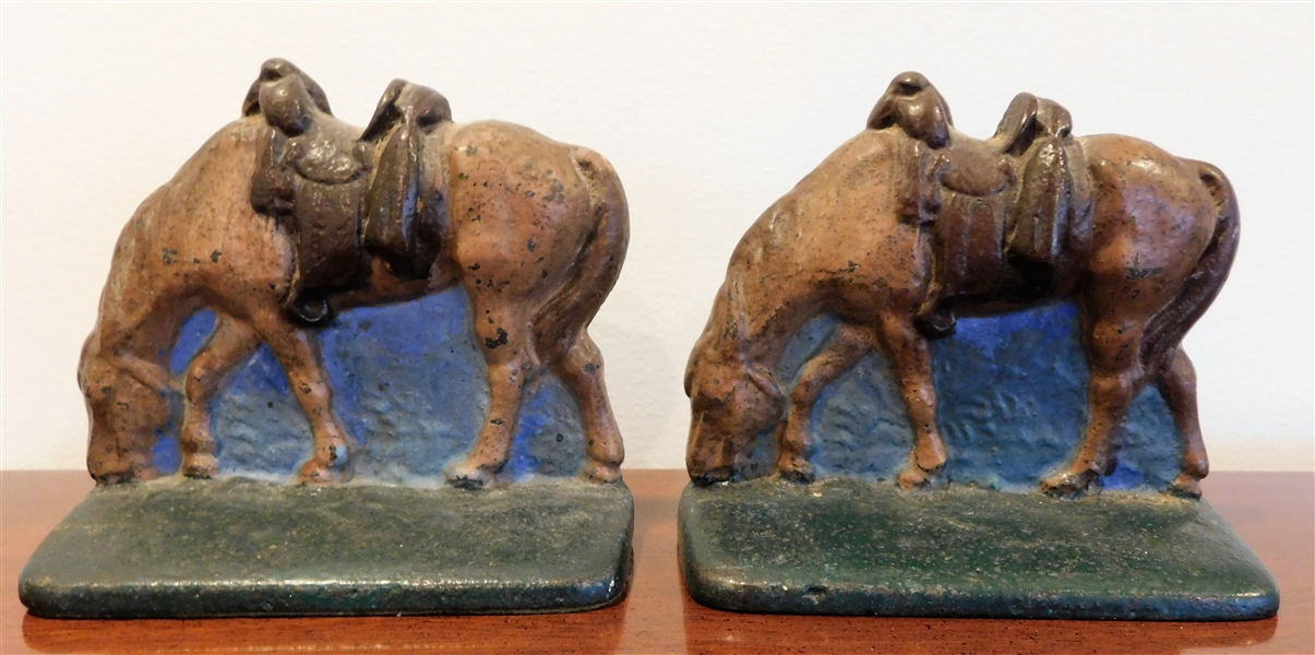 Pair of Cast Iron Horse Book Ends