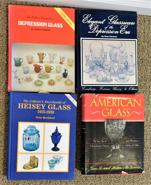 "The Collectors Encyclopedia of Depression Glass", "Heisey Glass", "American Glass" and "Elegant Glass of the Depression Era" 