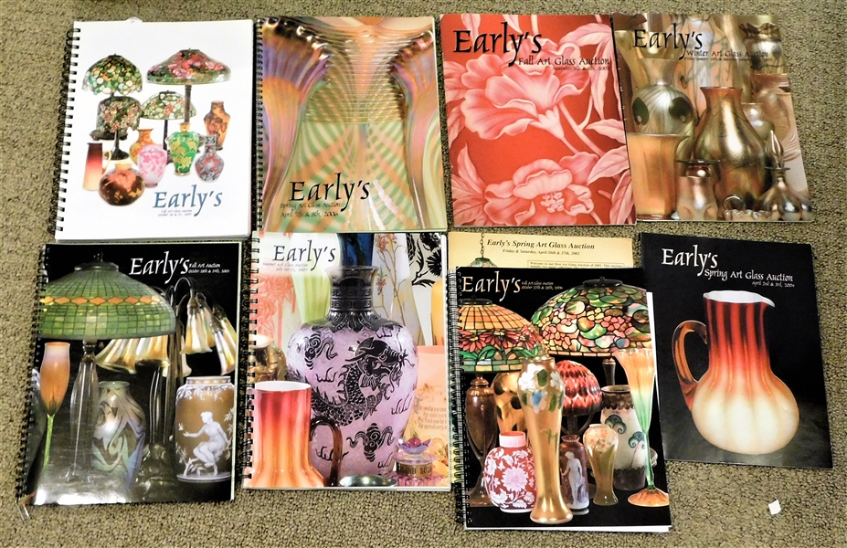 9 Earlys Art Glass Auction Catalogs 