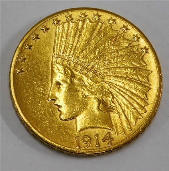 1914 Indian Head $10 Dollar Gold Coin