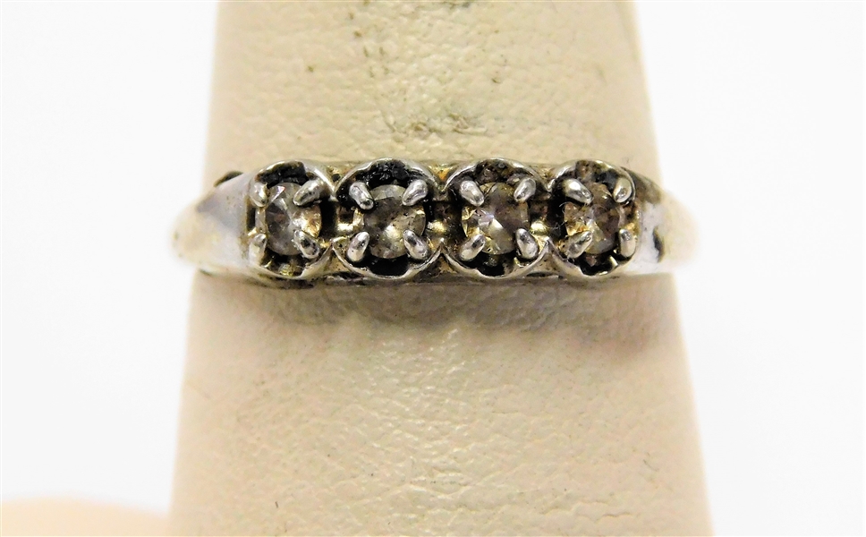 14kt White Gold Diamond Band Ring - Size 7