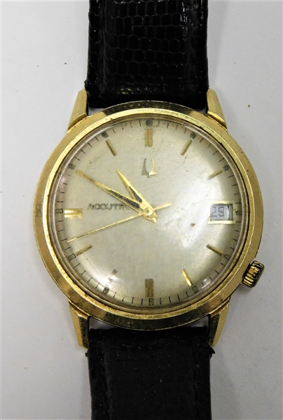 14kt Gold Mens Bulova Accutron Watch - Case Marked M6