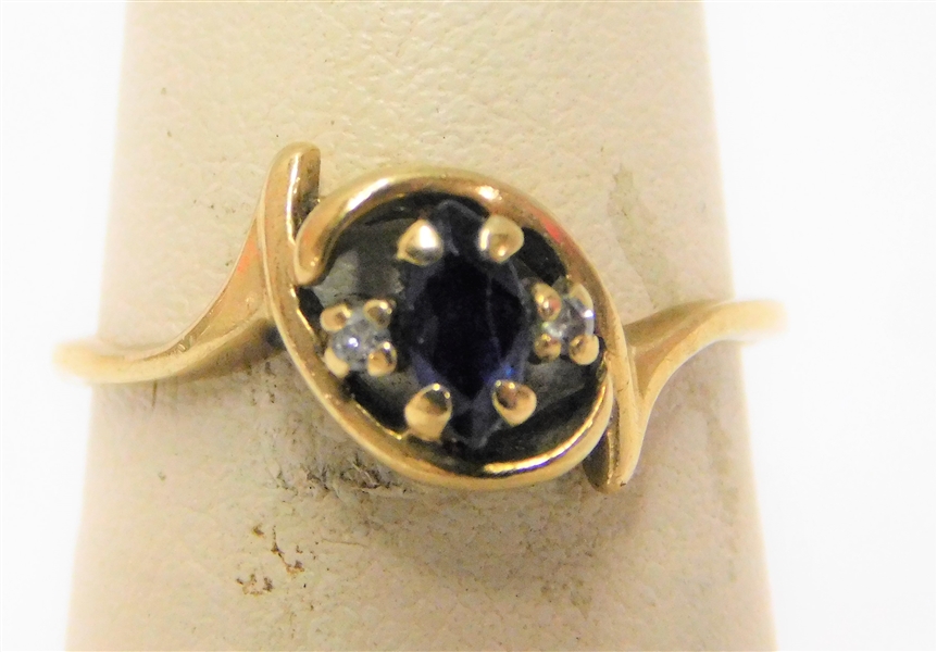 10kt Sapphire and Diamond Ring - Signed ROR