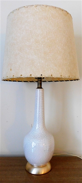 White Crackle Finish Table Lamp - 21 1/2" tall 