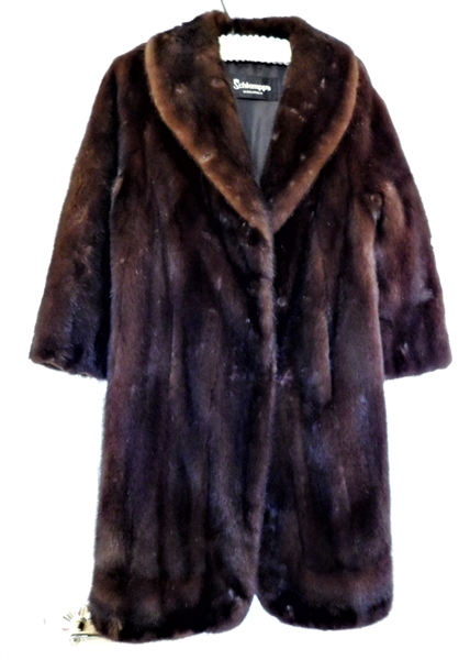 3/4 Length Mink Coat from Schlampps Minnesota - Monogrammed Lining- Size Medium/Large