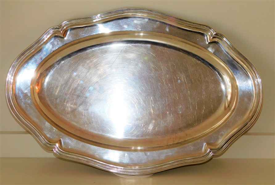 Signed 800 Silver Platter - 20" by 13"
