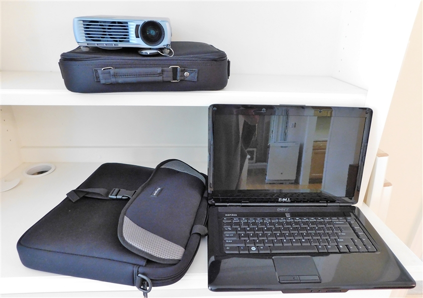 Dell Inspiron Laptop and Mitsubishi Projector - With Charging Cords for Both 