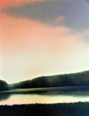 Jacob Cooley, Chatham Co. North Carolina - Oil on Canvas Painting Chatham Pond - "Storm Cloud" - 1999 Nicely Framed - Frame Measures 39" By 33"