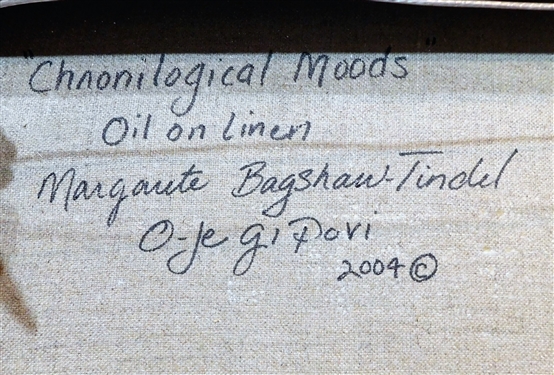 Chronological Moods Oil on Linen By Margarete Bagshaw-Tindel 2004- Canvas Measures 11 1/2 by 30 