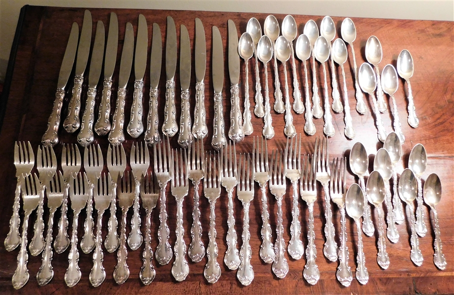 60 Pieces of Gorham "Strasbourg" Sterling Silver Flatware - Not Monogrammed - 12 Place 5 Piece Settings