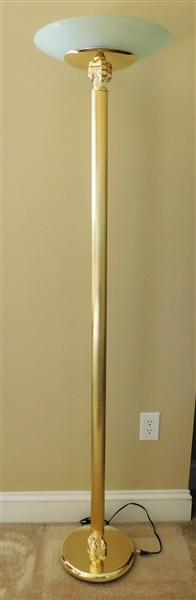 Gold Tone Column Style Floor Lamp - 72" tall