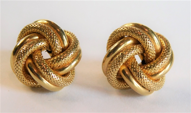14kt Yellow Gold Knot Earrings-Measure  1/2" - 2.2 dwt 