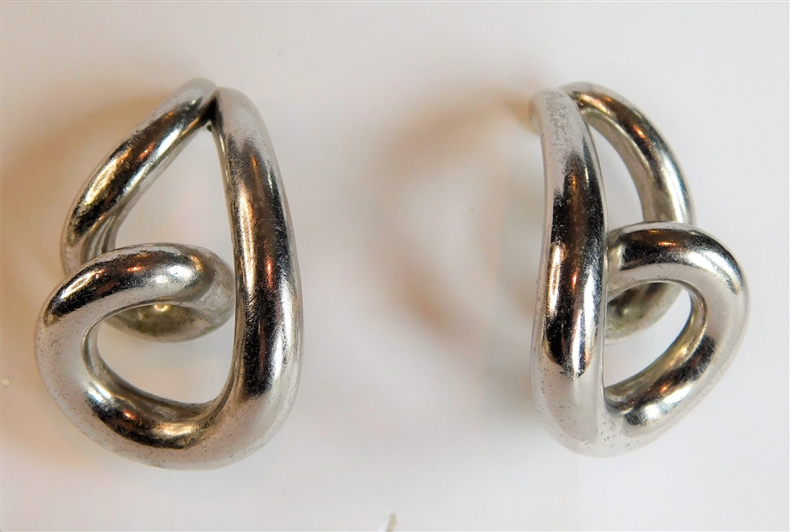 Pair of Sterling Silver Earrings - Marked Carla 925 - 1 1/4" long