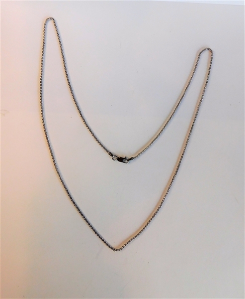 14kt White Gold Rope Necklace - 24" Long 4.1 dwt total weight
