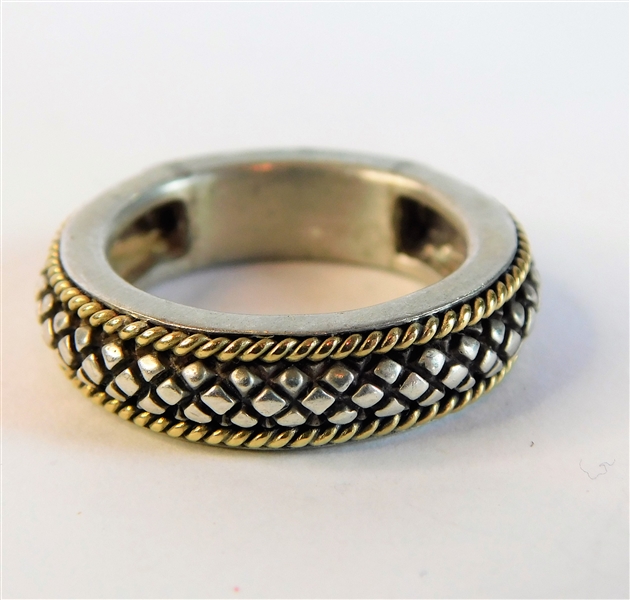 Stephen Dweck Sterling Silver and 18kt Gold Ring - Size 6