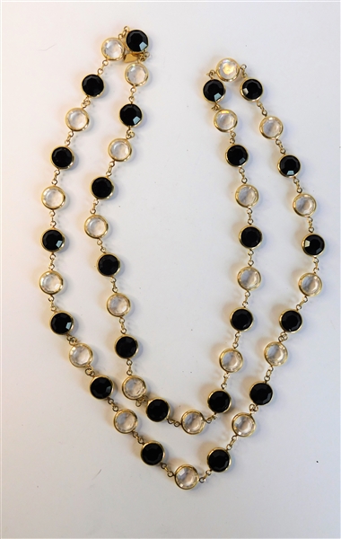 Swarovski Black and Clear Necklace - 36" long