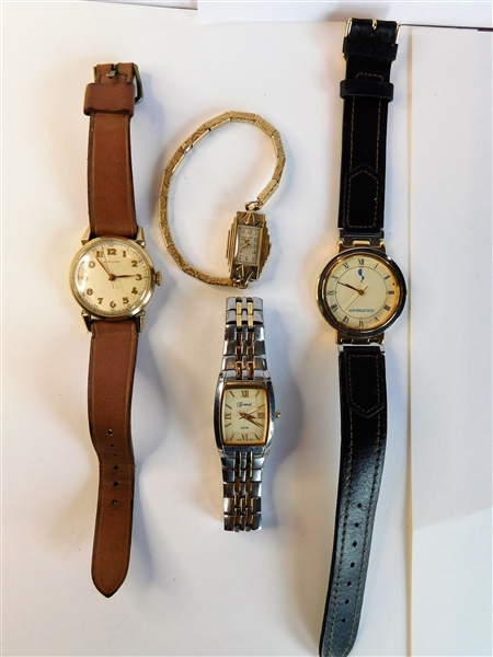 4 Watches including Hamilton, Ladies Elgin, Grimball, and Other