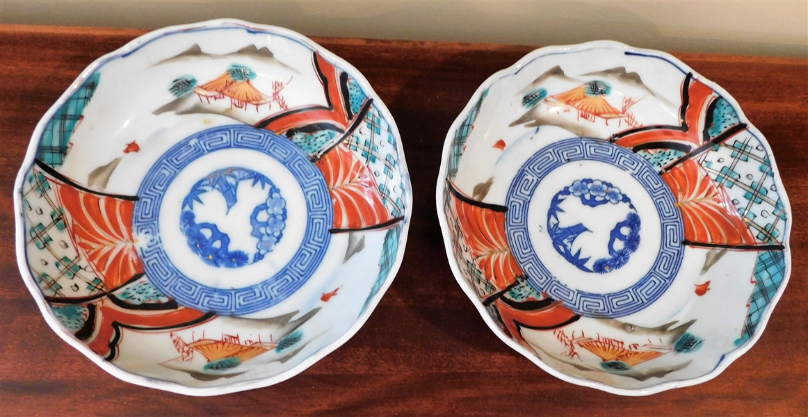 Pair of Chinese Export Bowls - 6 1/4" Across - One Has Nick on The Bottom 
