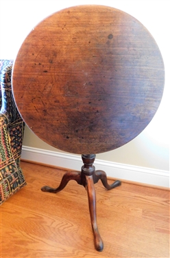 Round Tilt Top Spider Leg Table - 1 Leg Has Been Professionally Repaired - 28" tall 28" Across