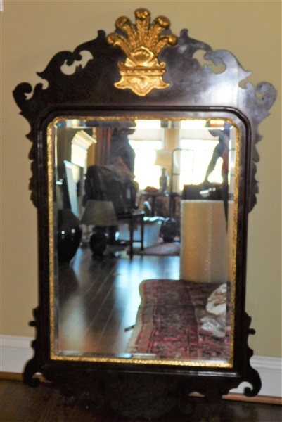 Beautiful Carolina Restoration Mirror with Gold Leaf Detail - 46" by 29"