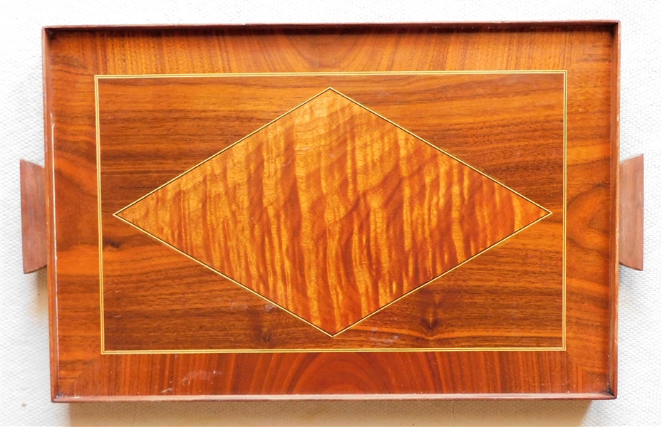 Chapel Hill, NC Inlaid Wood Tray - Double Sided - 18" by 12"
