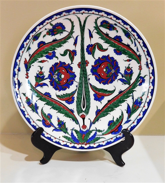 Hand Painted in Turkey Beautifully Decorated Plate - 12" Across